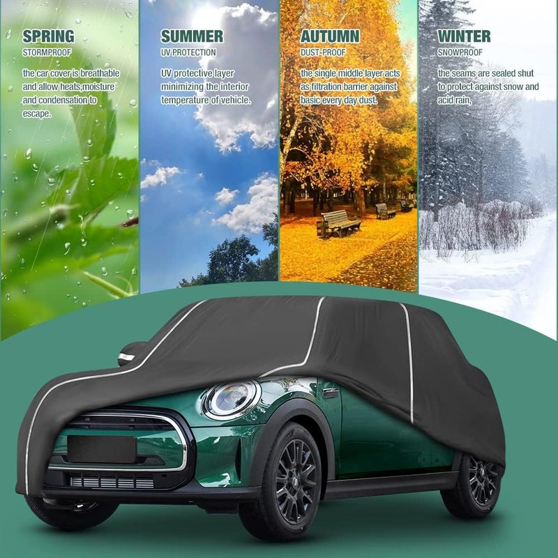 BERKSYDE Waterproof Car Cover Compatible for Mini Cooper/Cooper S 2-Doors.2002-2024 All Weather 6 Layers Full Car Cover with Storage Bag - Image 5